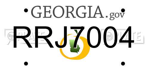 RRJ7004 Georgia License Plate