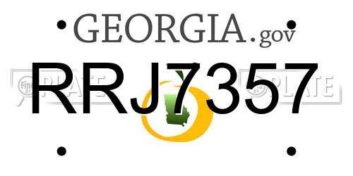 RRJ7357 Georgia License Plate