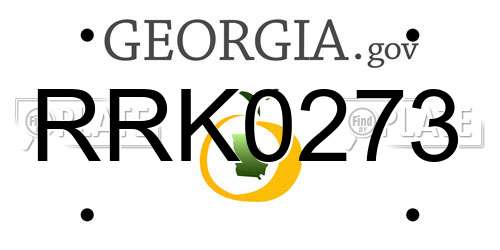 RRK0273 Georgia License Plate