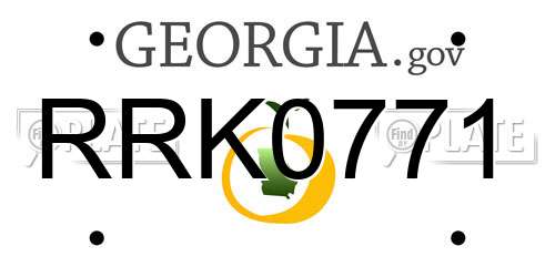 RRK0771 Georgia License Plate