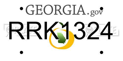 RRK1324 Georgia License Plate