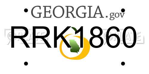 RRK1860 Georgia License Plate