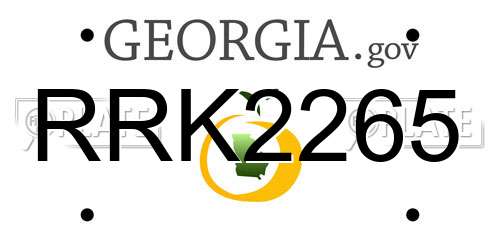 RRK2265 Georgia License Plate