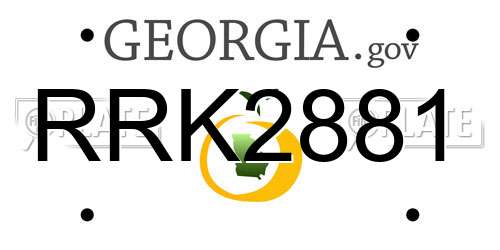 RRK2881 Georgia License Plate
