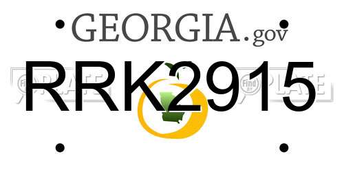 RRK2915 Georgia License Plate