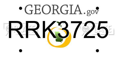 RRK3725 Georgia License Plate