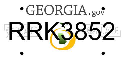 RRK3852 Georgia License Plate