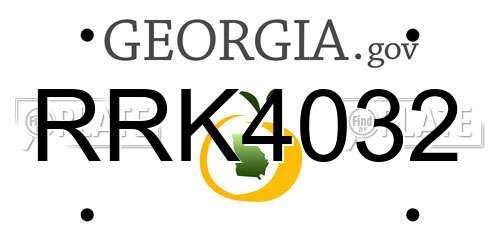 RRK4032 Georgia License Plate