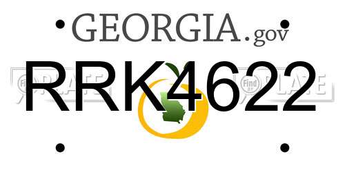 RRK4622 Georgia License Plate