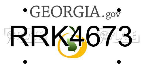 RRK4673 Georgia License Plate