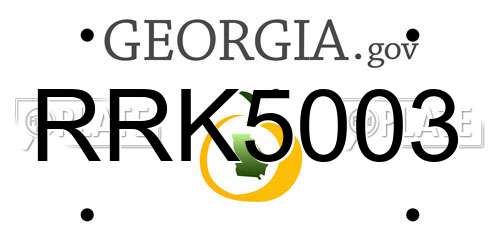 RRK5003 Georgia License Plate