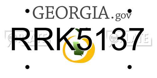 RRK5137 Georgia License Plate