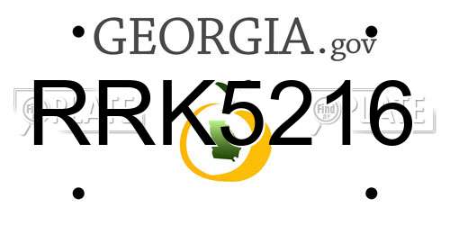 RRK5216 Georgia License Plate