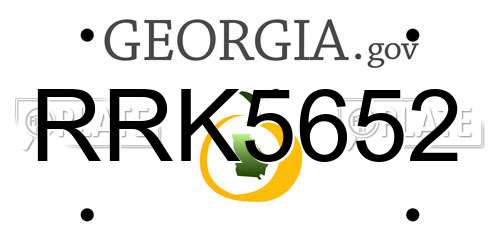 RRK5652 Georgia License Plate