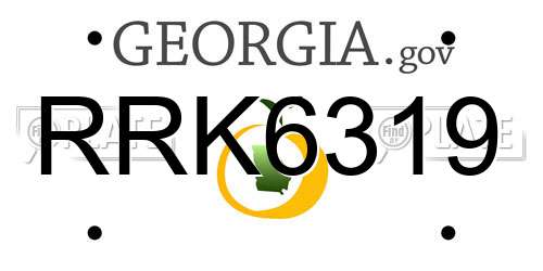 RRK6319 Georgia License Plate