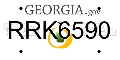 RRK6590 Georgia License Plate