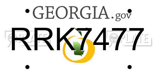 RRK7477 Georgia License Plate