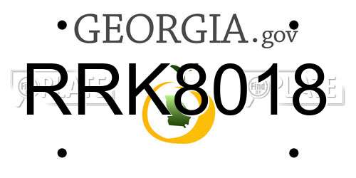 RRK8018 Georgia License Plate