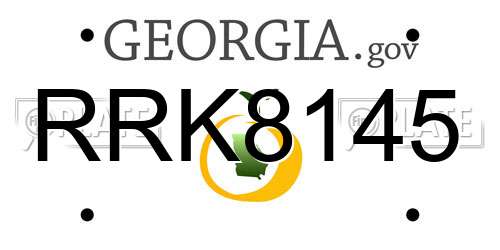 RRK8145 Georgia License Plate
