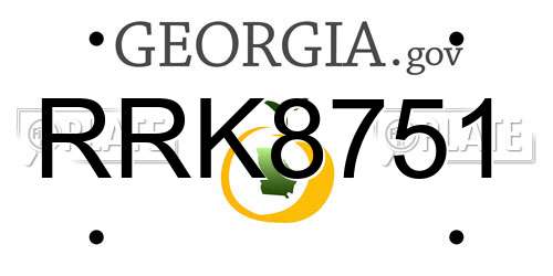 RRK8751 Georgia License Plate