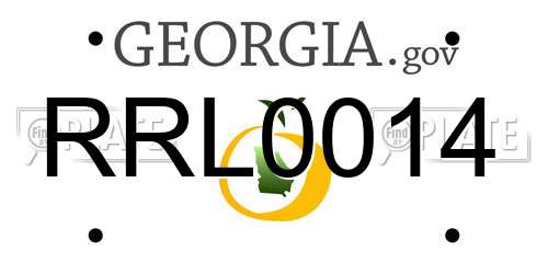 RRL0014 Georgia License Plate