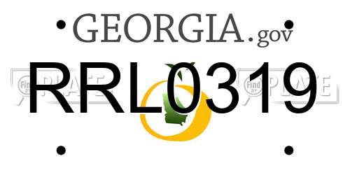 RRL0319 Georgia License Plate