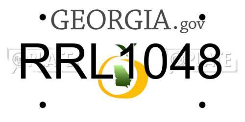 RRL1048 Georgia License Plate
