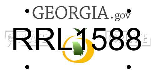 RRL1588 Georgia License Plate