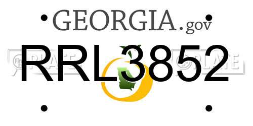 RRL3852 Georgia License Plate