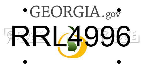RRL4996 Georgia License Plate