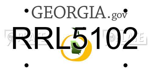 RRL5102 Georgia License Plate