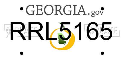 RRL5165 Georgia License Plate
