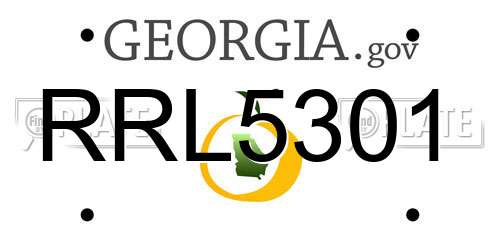 RRL5301 Georgia License Plate