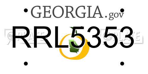 RRL5353 Georgia License Plate