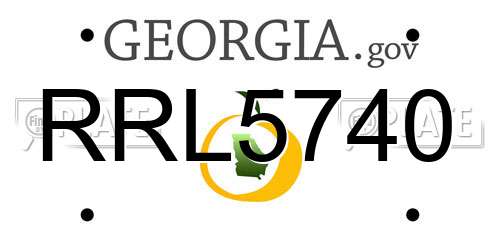 RRL5740 Georgia License Plate