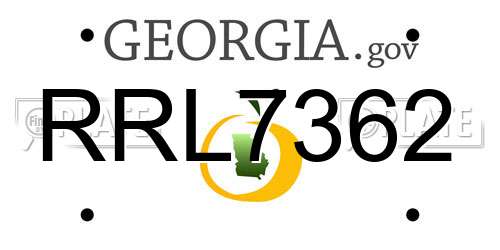 RRL7362 Georgia License Plate