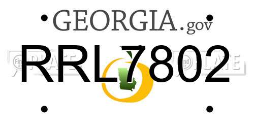 RRL7802 Georgia License Plate