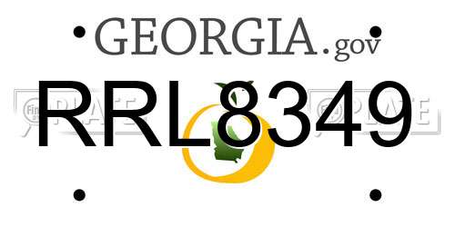 RRL8349 Georgia License Plate