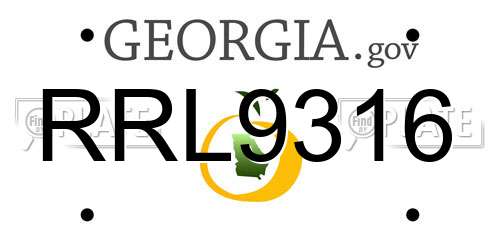 RRL9316 Georgia License Plate