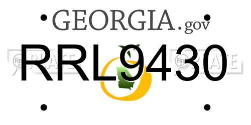RRL9430 Georgia License Plate