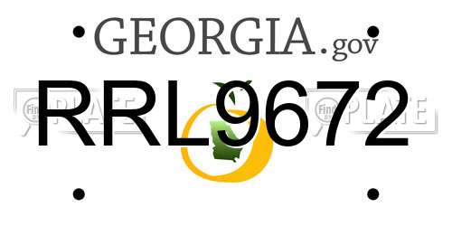 RRL9672 Georgia License Plate