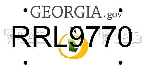 RRL9770 Georgia License Plate