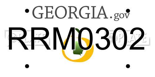 RRM0302 Georgia License Plate