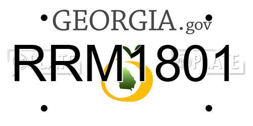 RRM1801 Georgia License Plate
