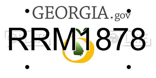 RRM1878 Georgia License Plate
