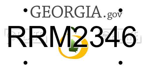 RRM2346 Georgia License Plate