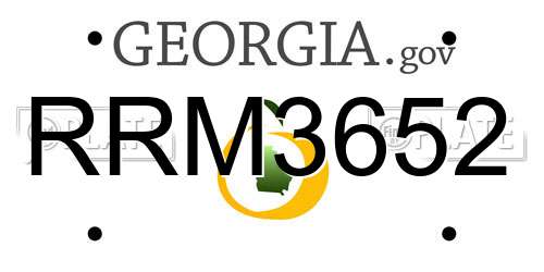 RRM3652 Georgia License Plate