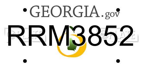 RRM3852 Georgia License Plate