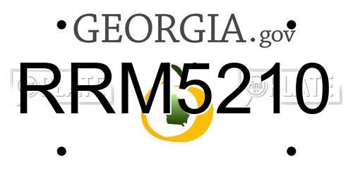 RRM5210 Georgia License Plate