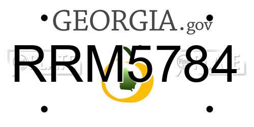 RRM5784 Georgia License Plate